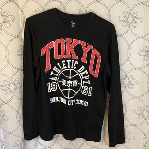 Mens Regular Fit Crewneck Distressed Graphic T-Shirt, Original Use Black Size XS